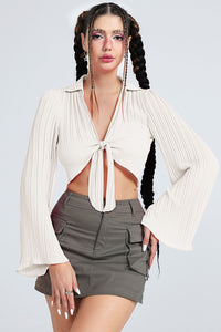 Maddy Flare Sleeve Cropped Top